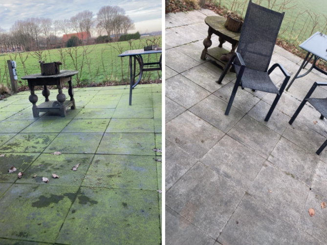 Terras schoonmaken & algen verwijderen